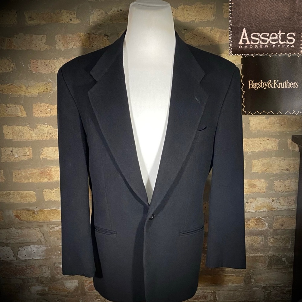 40R Andrew Fezza Assets CASHMERE WOOL blend black Blazer Sport Coat Jacket 🔥🔥